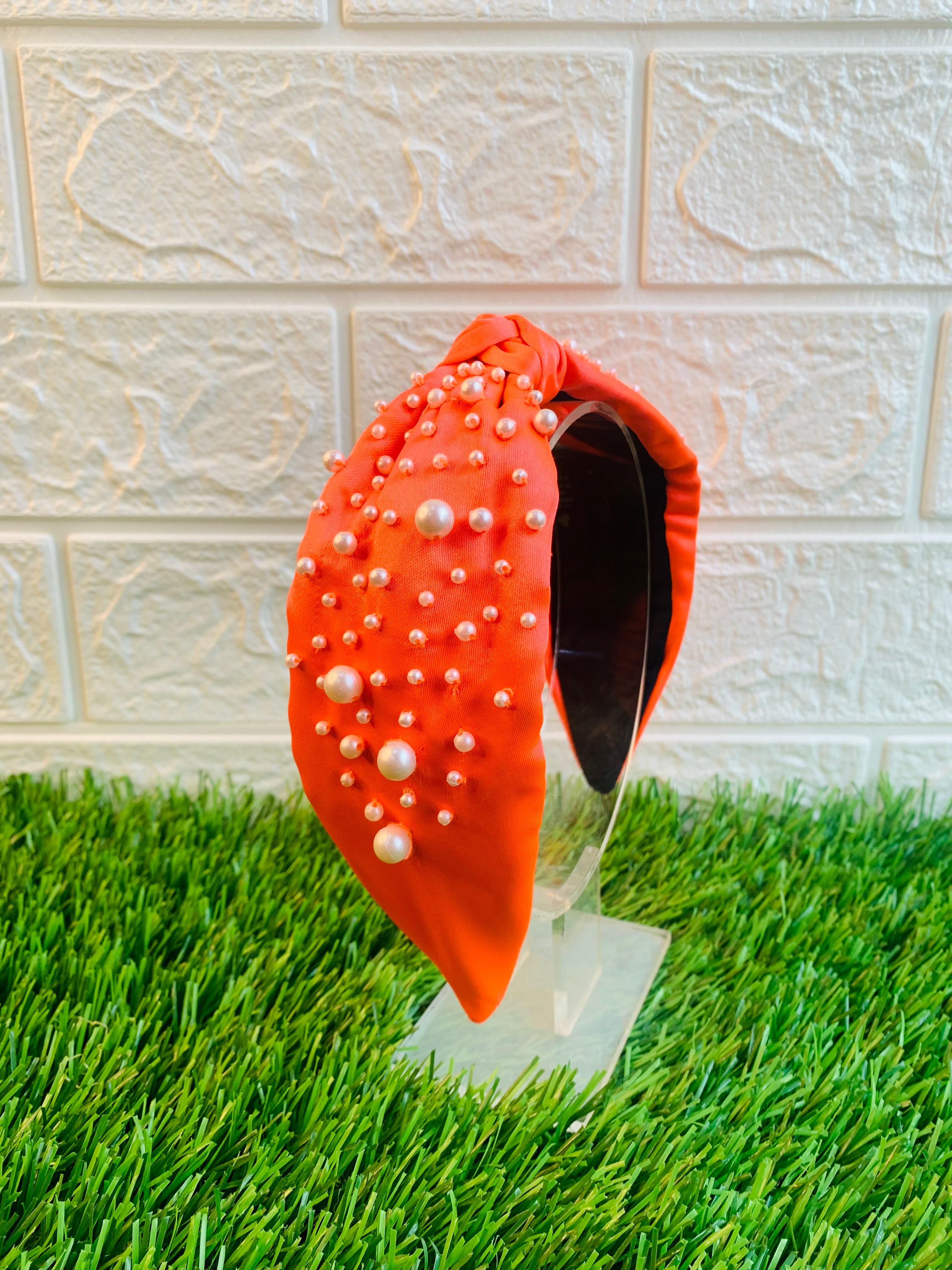 Tangerine Pearl Blaze Turban Hairband