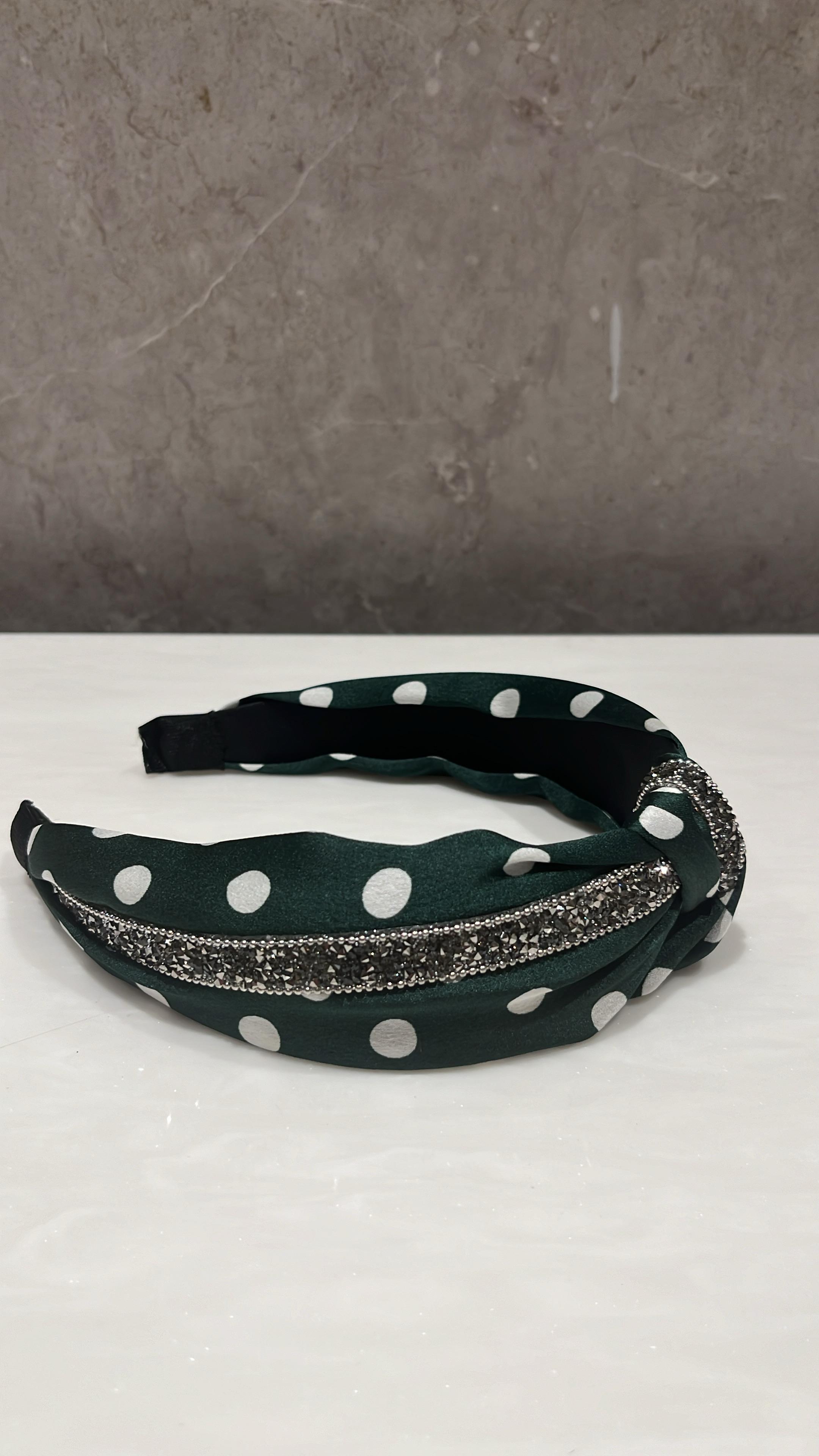 Sparkle And Spot Green Turban Hairband