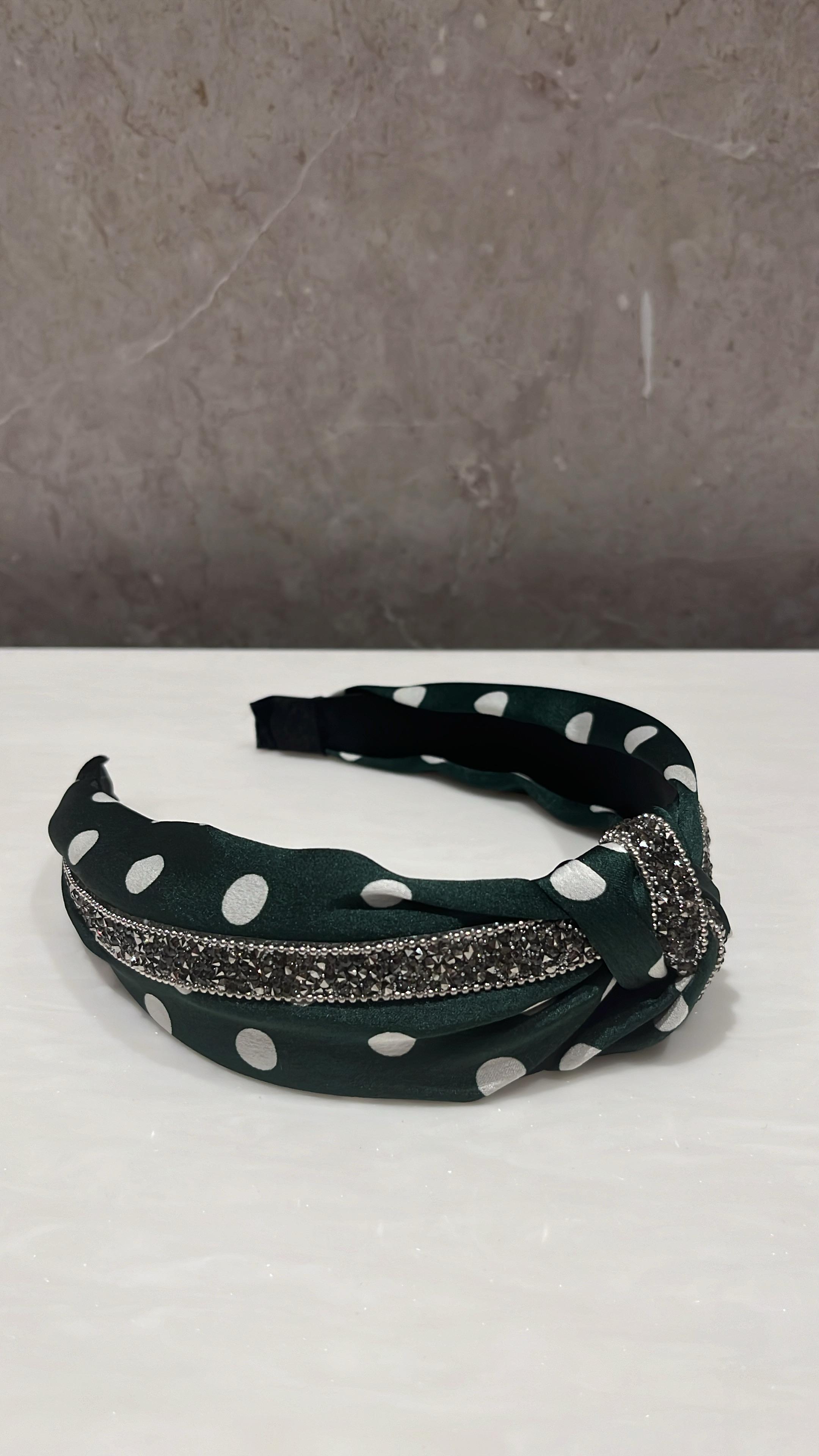 Sparkle And Spot Green Turban Hairband