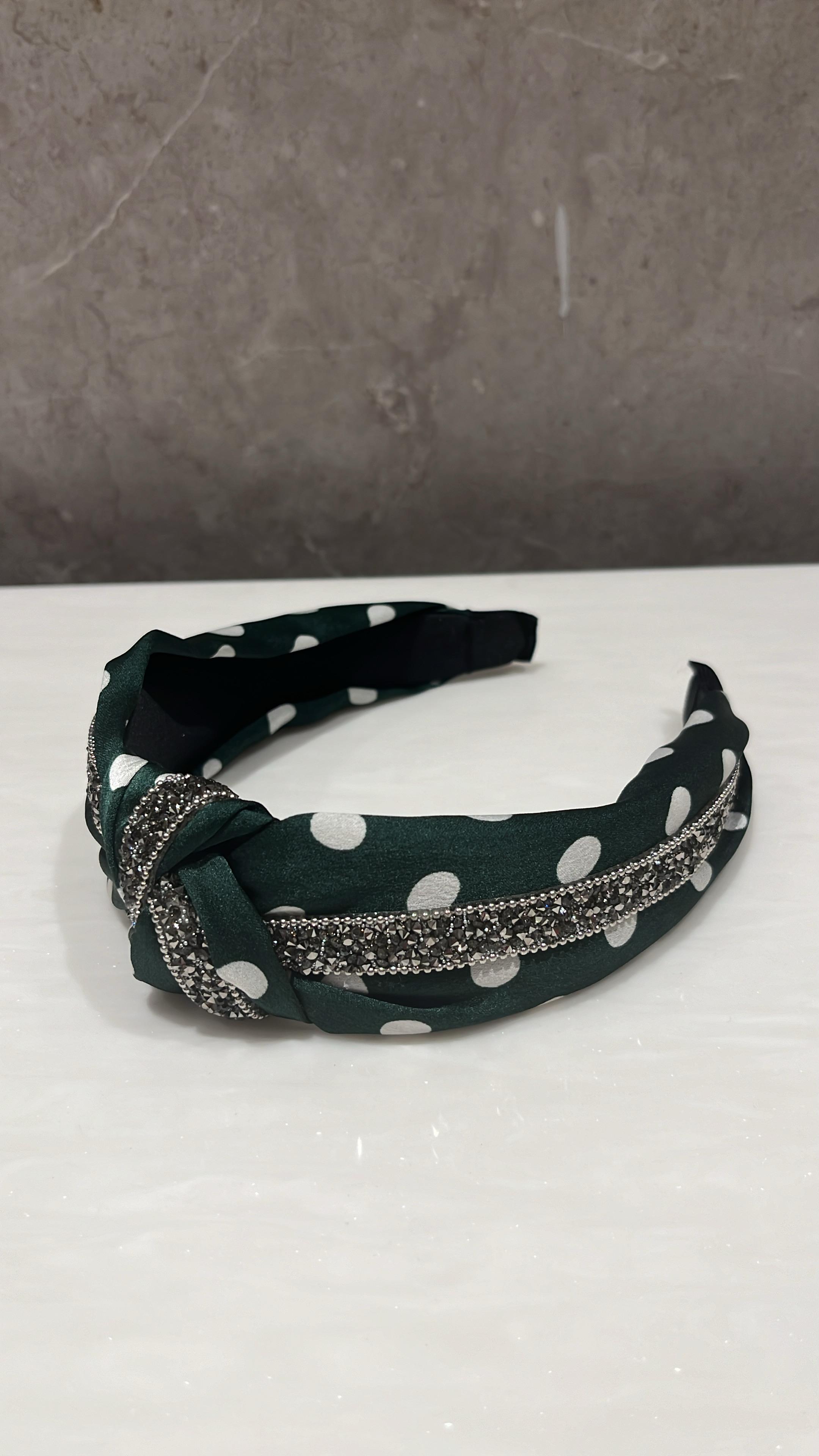 Sparkle And Spot Green Turban Hairband