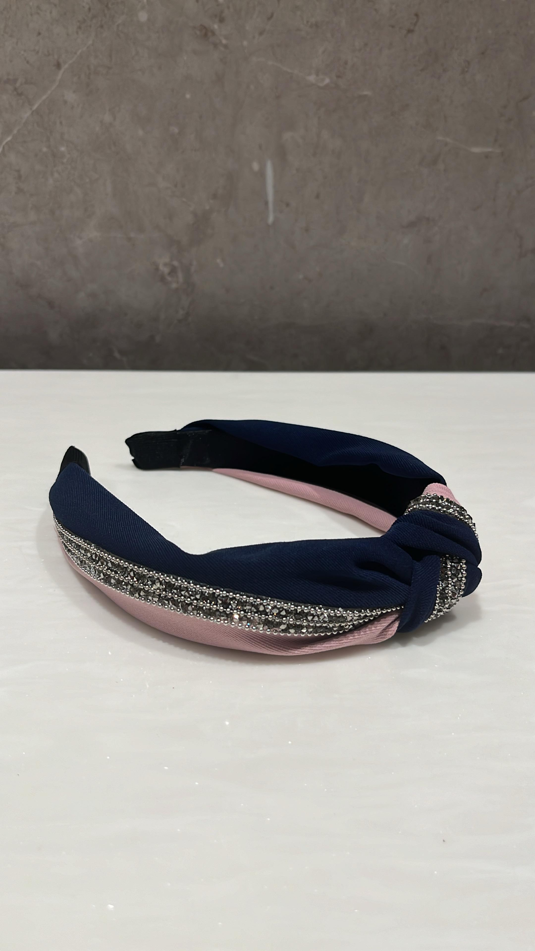 Sparkle And Spot Blue Pink Duo Turban Hairband