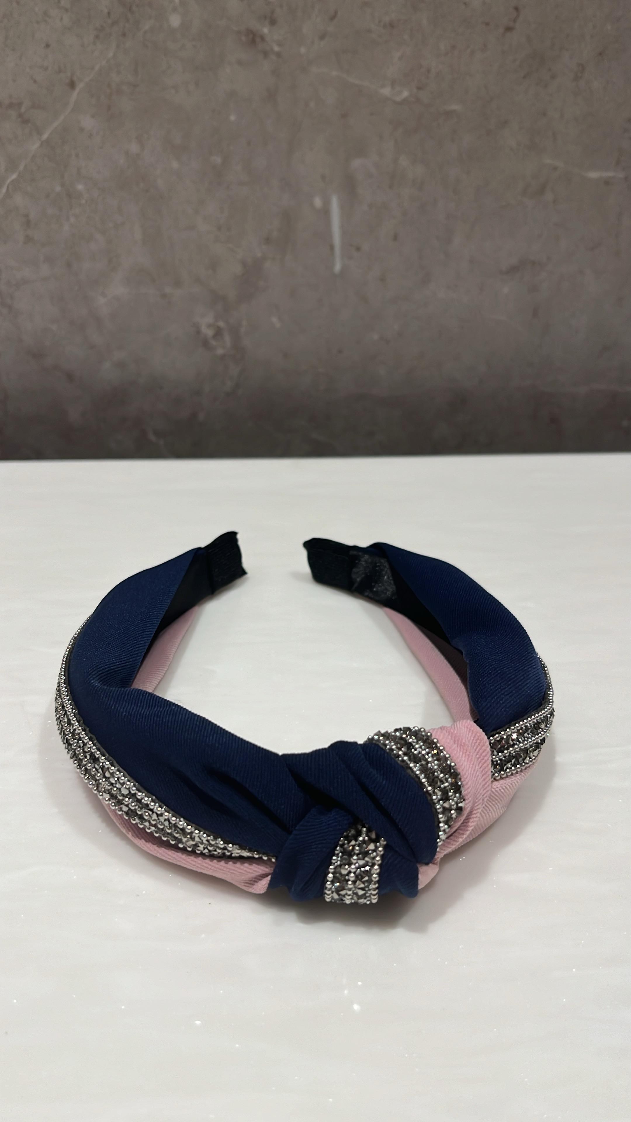 Sparkle And Spot Blue Pink Duo Turban Hairband