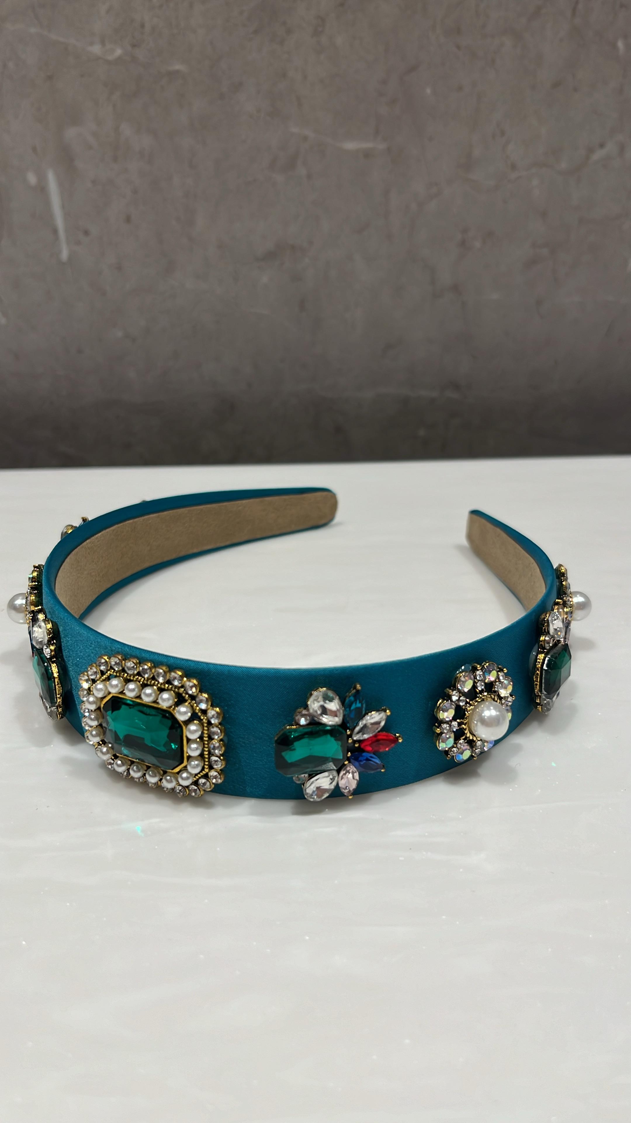 Teal Jewel Royale Charm Hairband