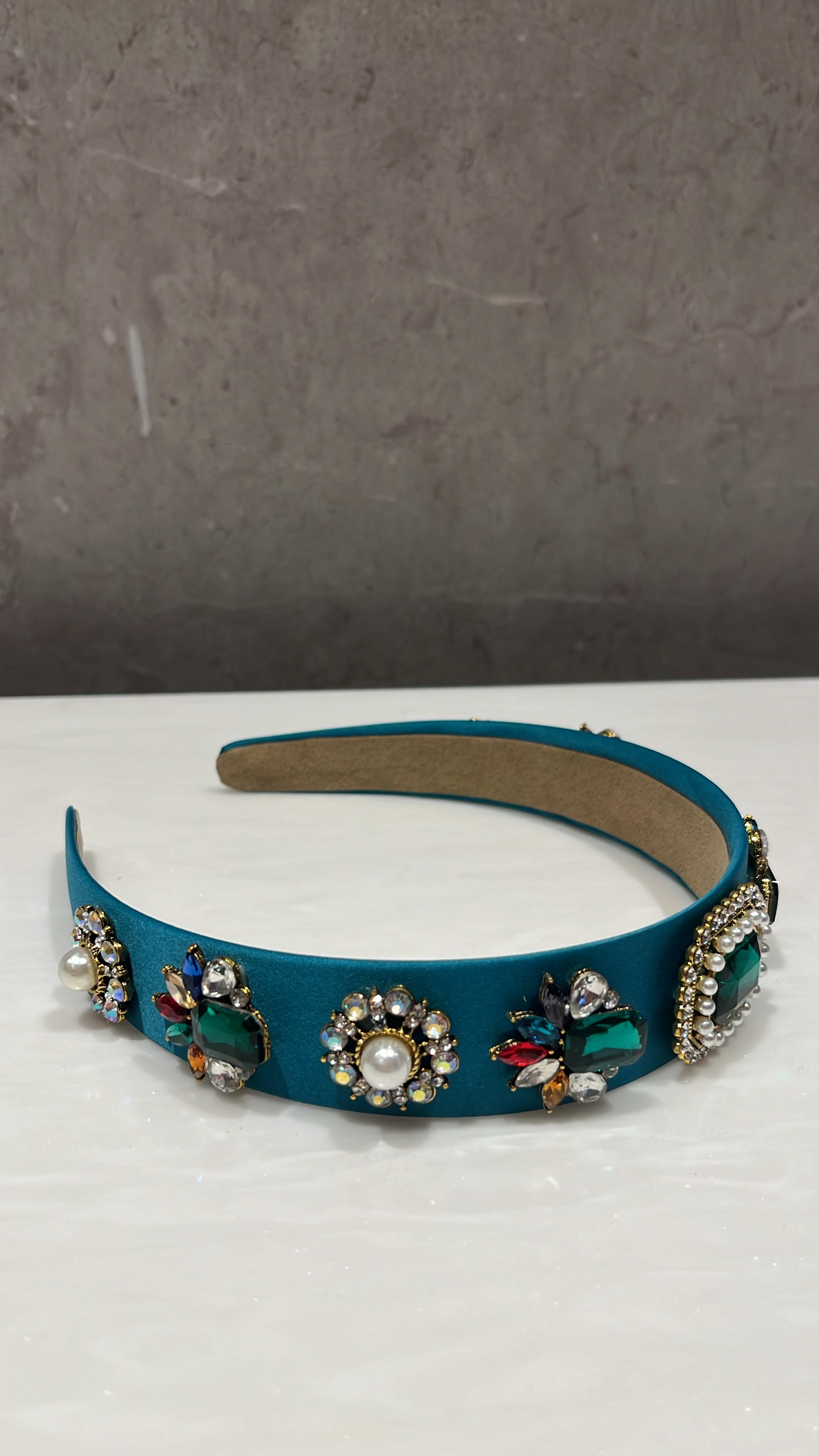 Teal Jewel Royale Charm Hairband