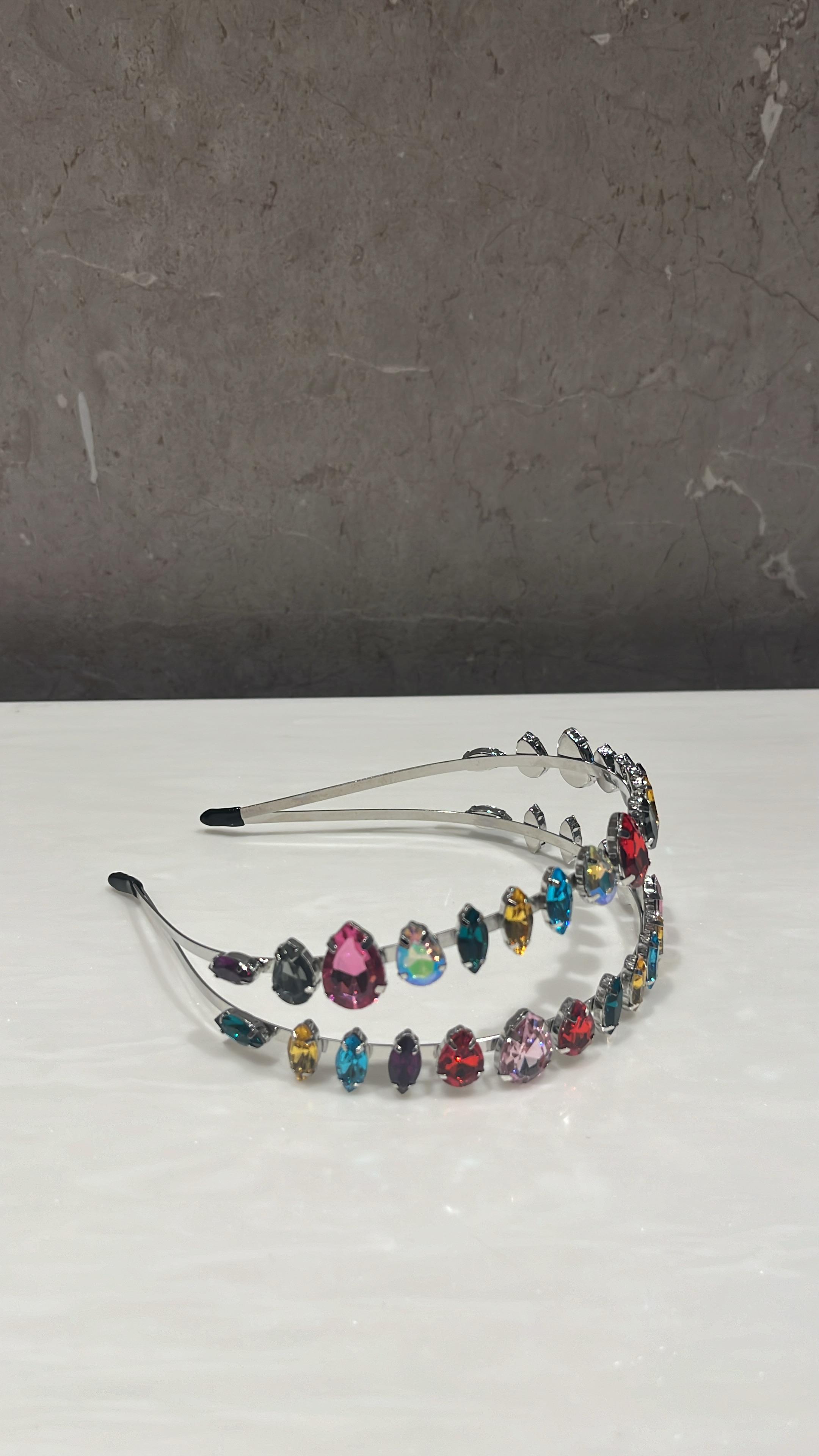 Gem Spectrum Silver Luxe Hairband