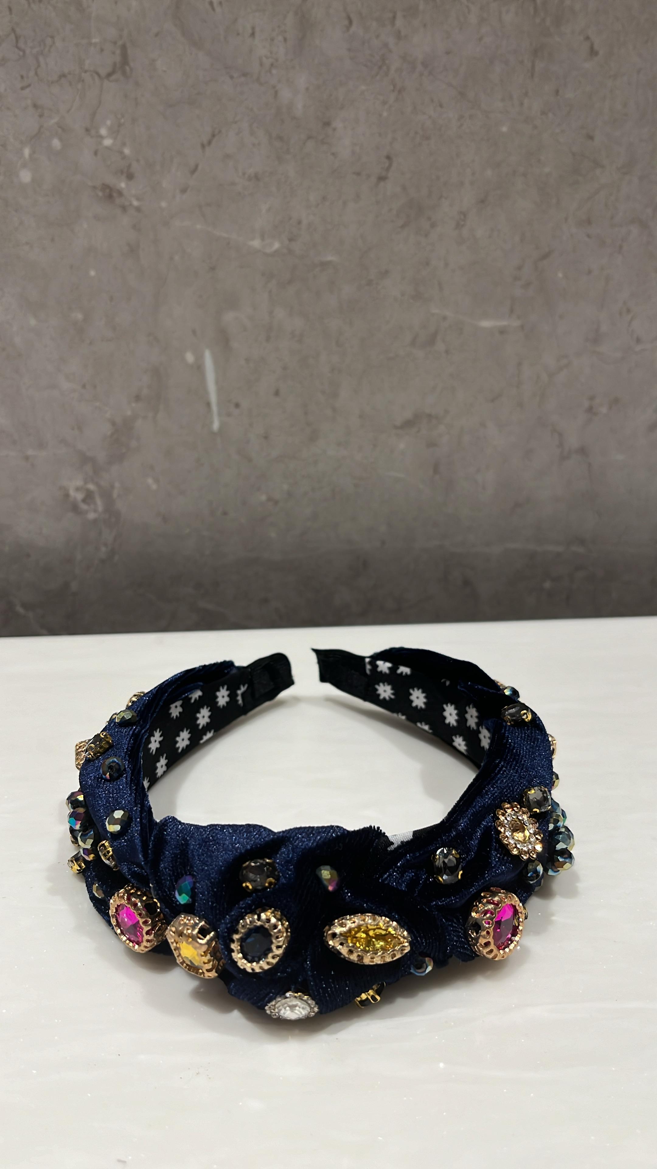 Velvet Treasure Dark Blue Hairband