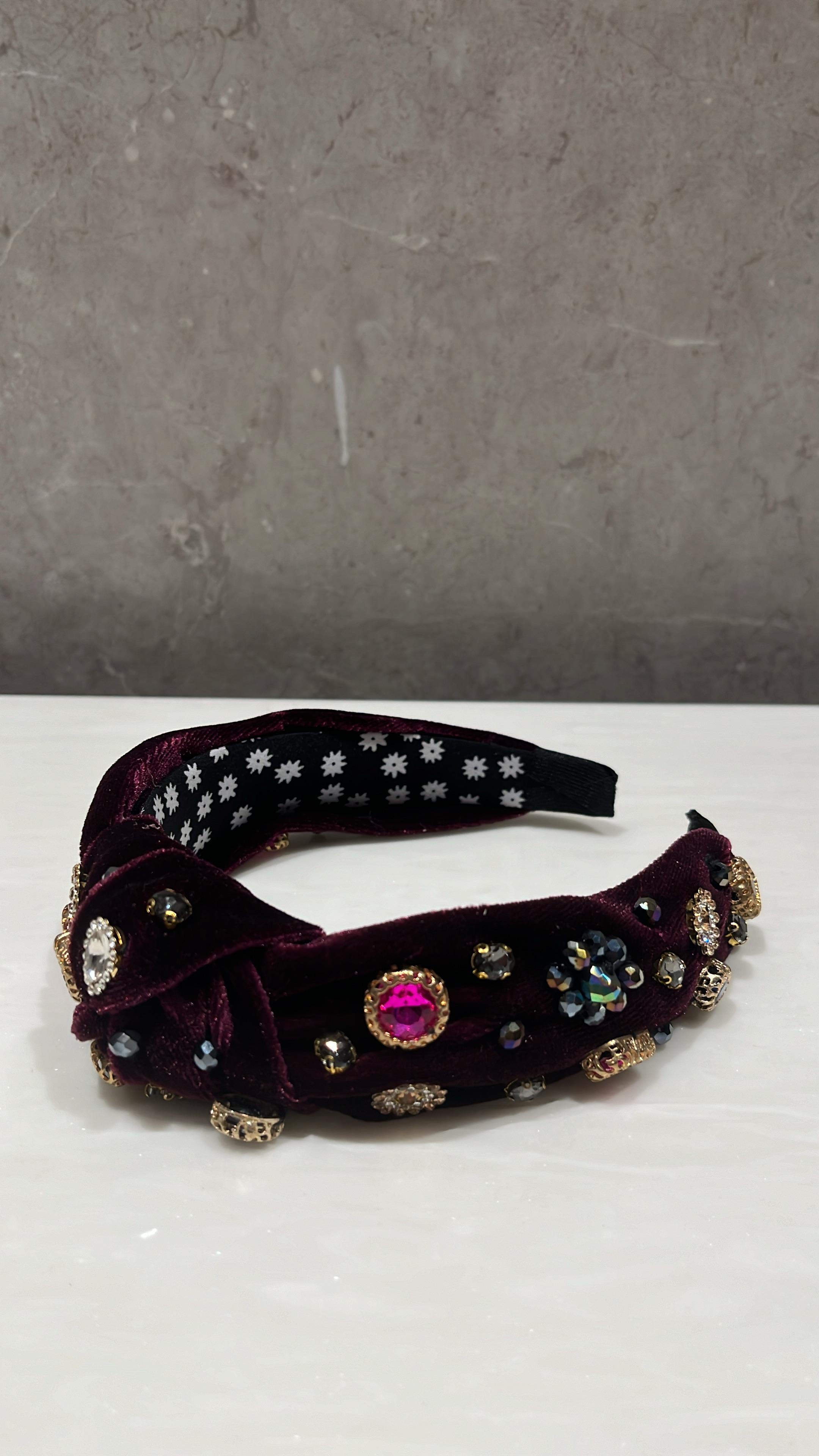 Velvet Treasure Wine Hairband