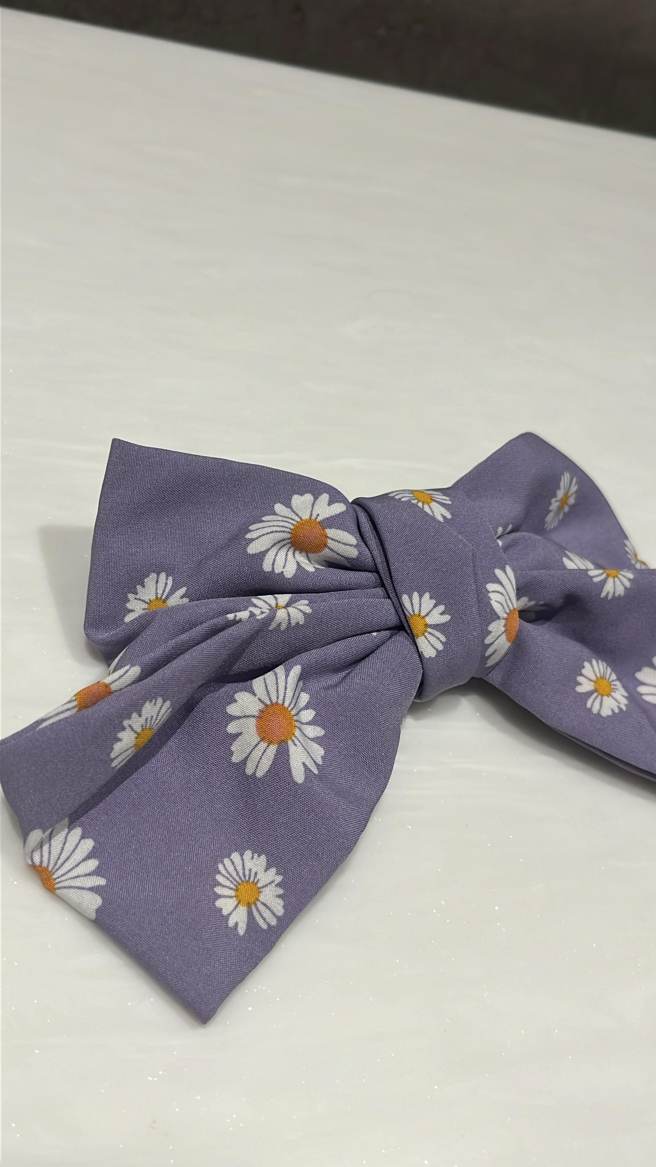 Daisy Bliss Lilac Printed Hairbow