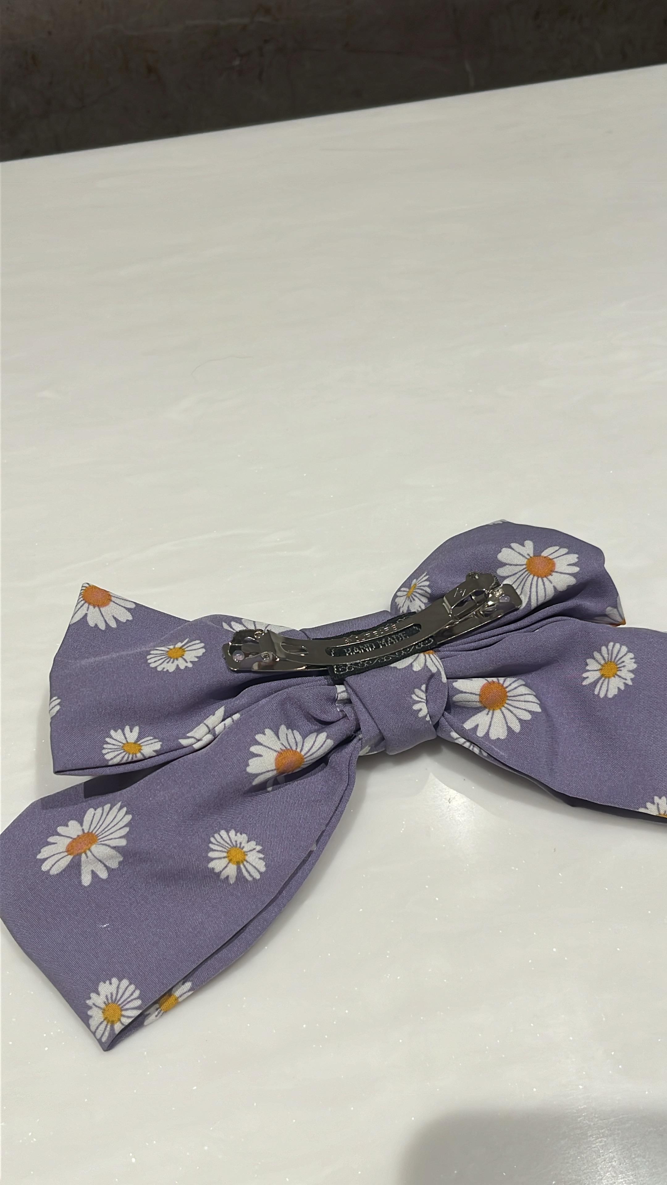 Daisy Bliss Lilac Printed Hairbow