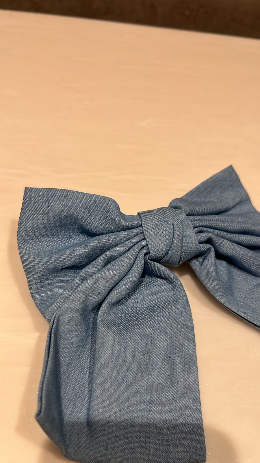 Sky Blue Denim Hair Bow