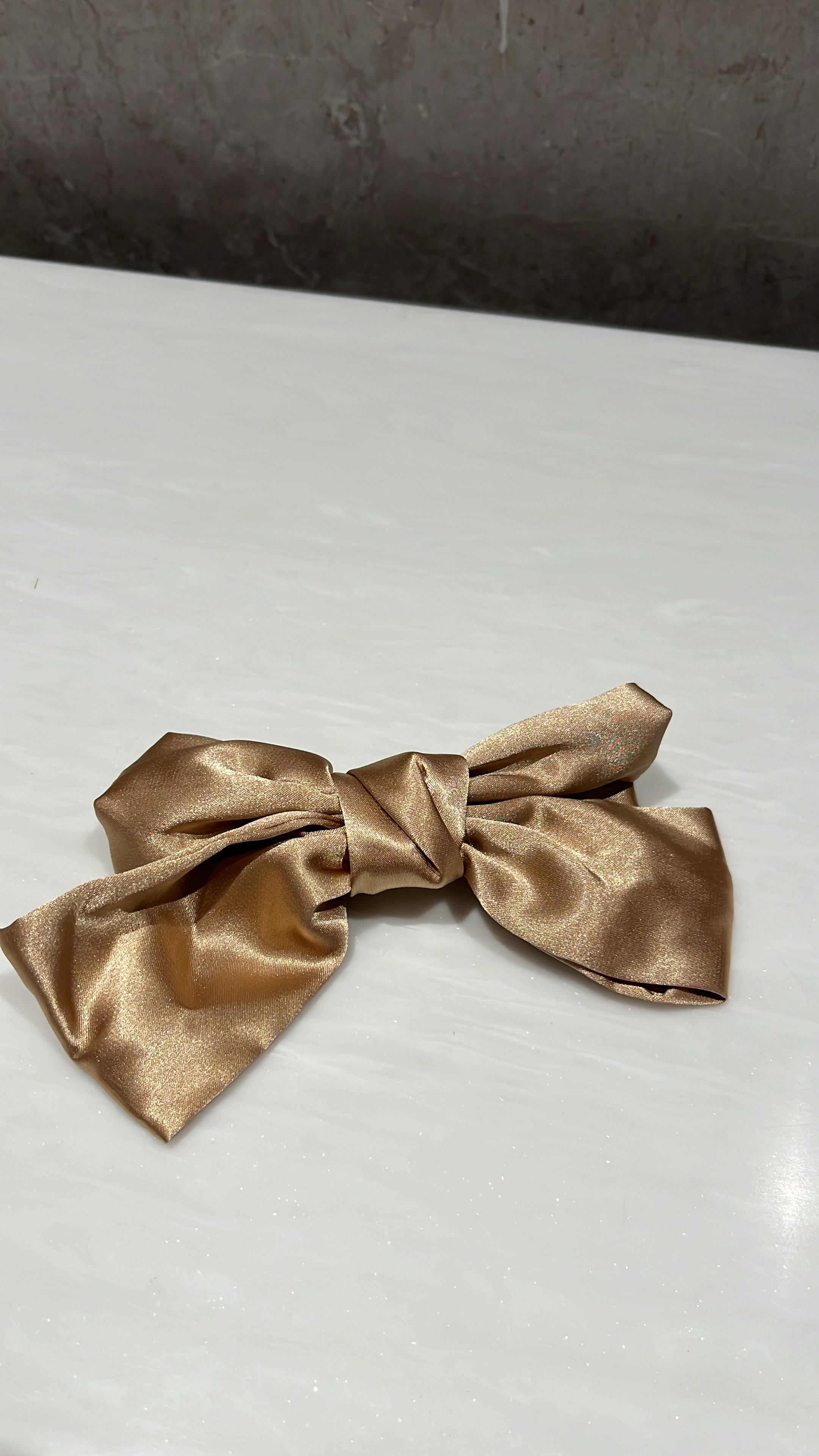 Light Brown Satin Hair Bow