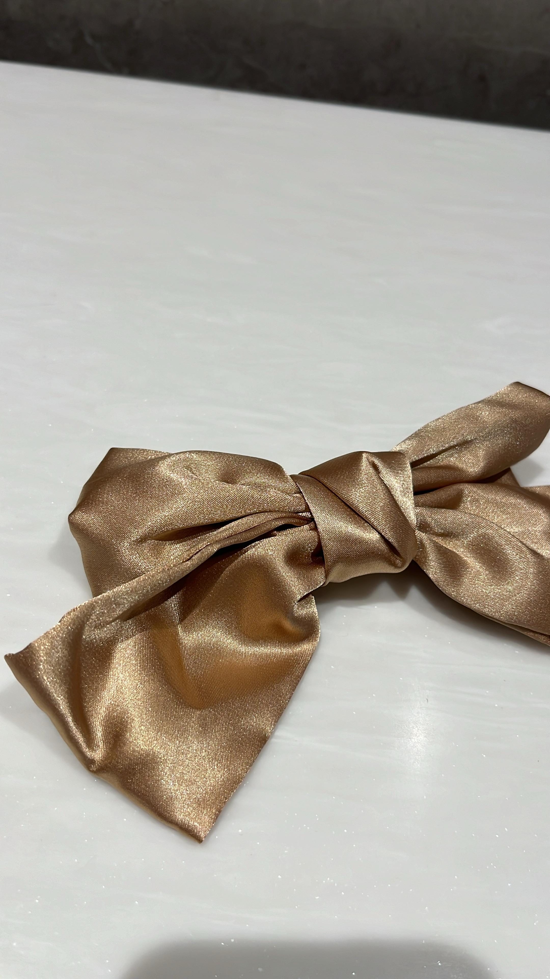 Light Brown Satin Hair Bow