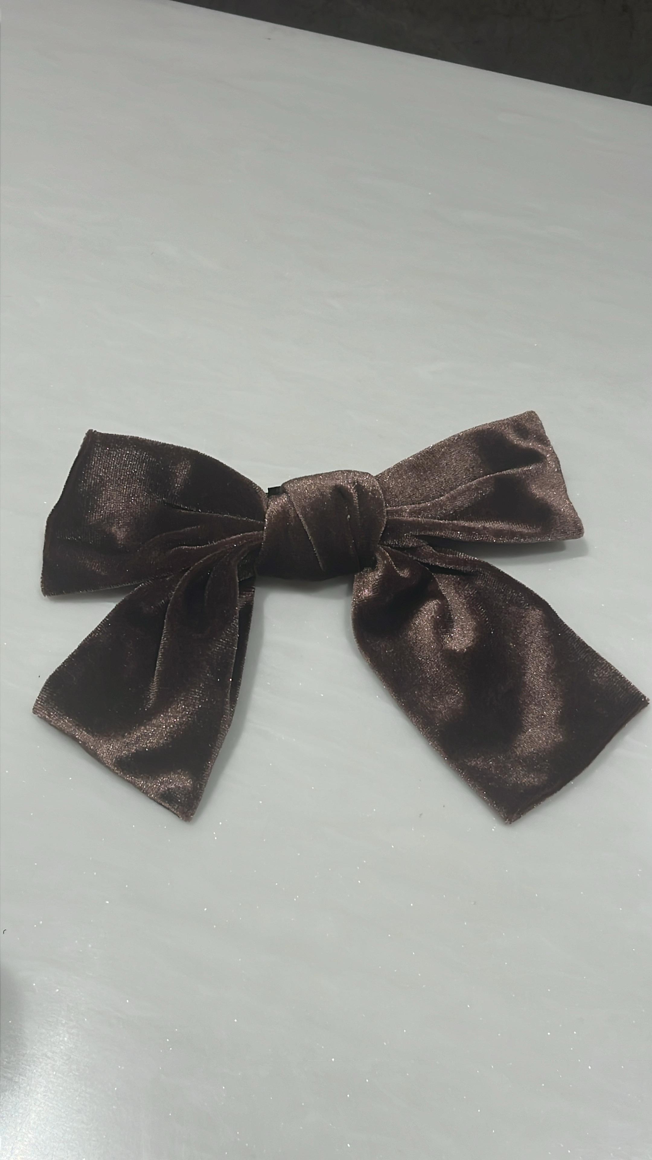 Brown Velvet Hair Bow