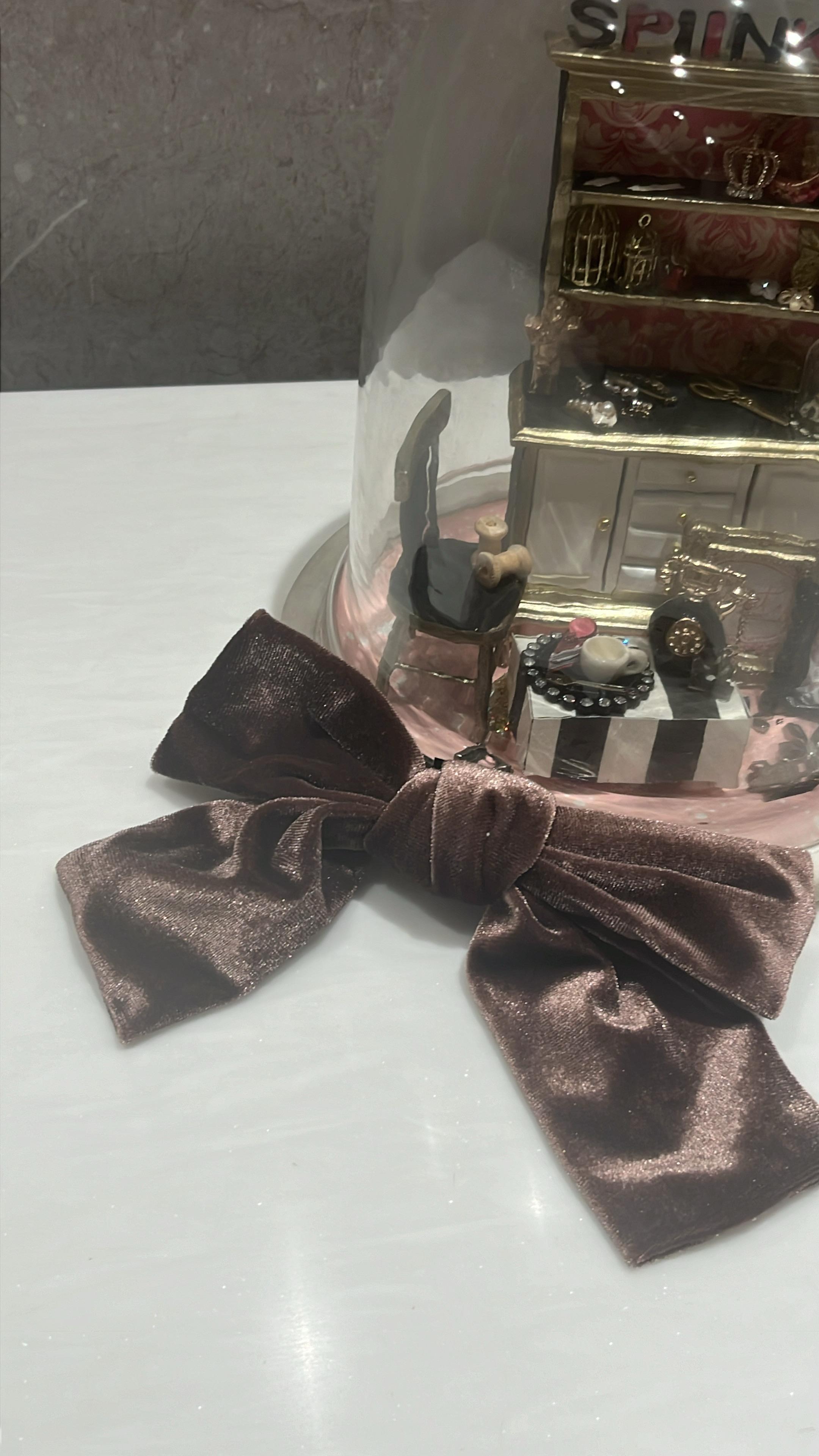 Brown Velvet Hair Bow