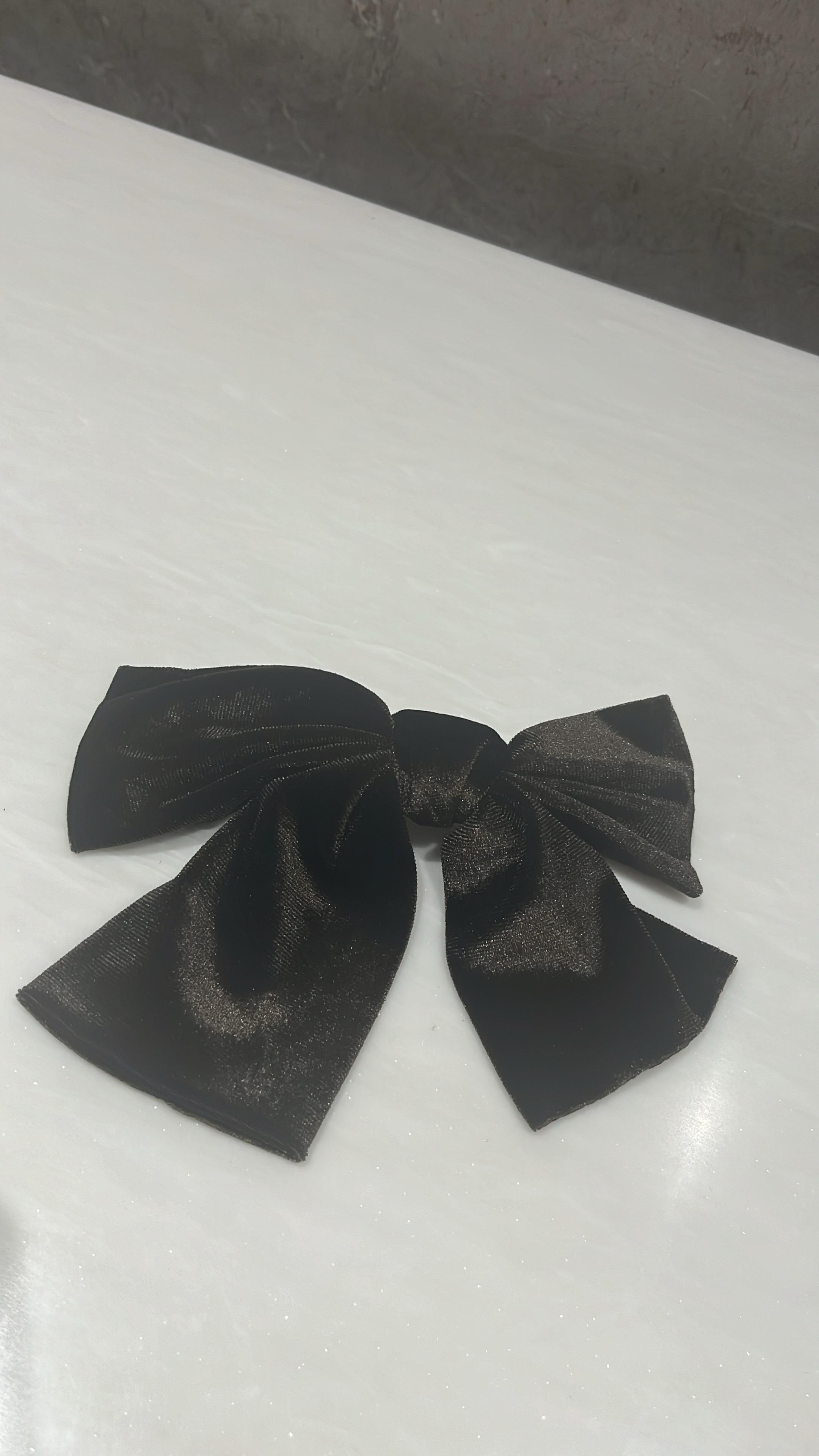 Dark Brown Velvet Hair Bow