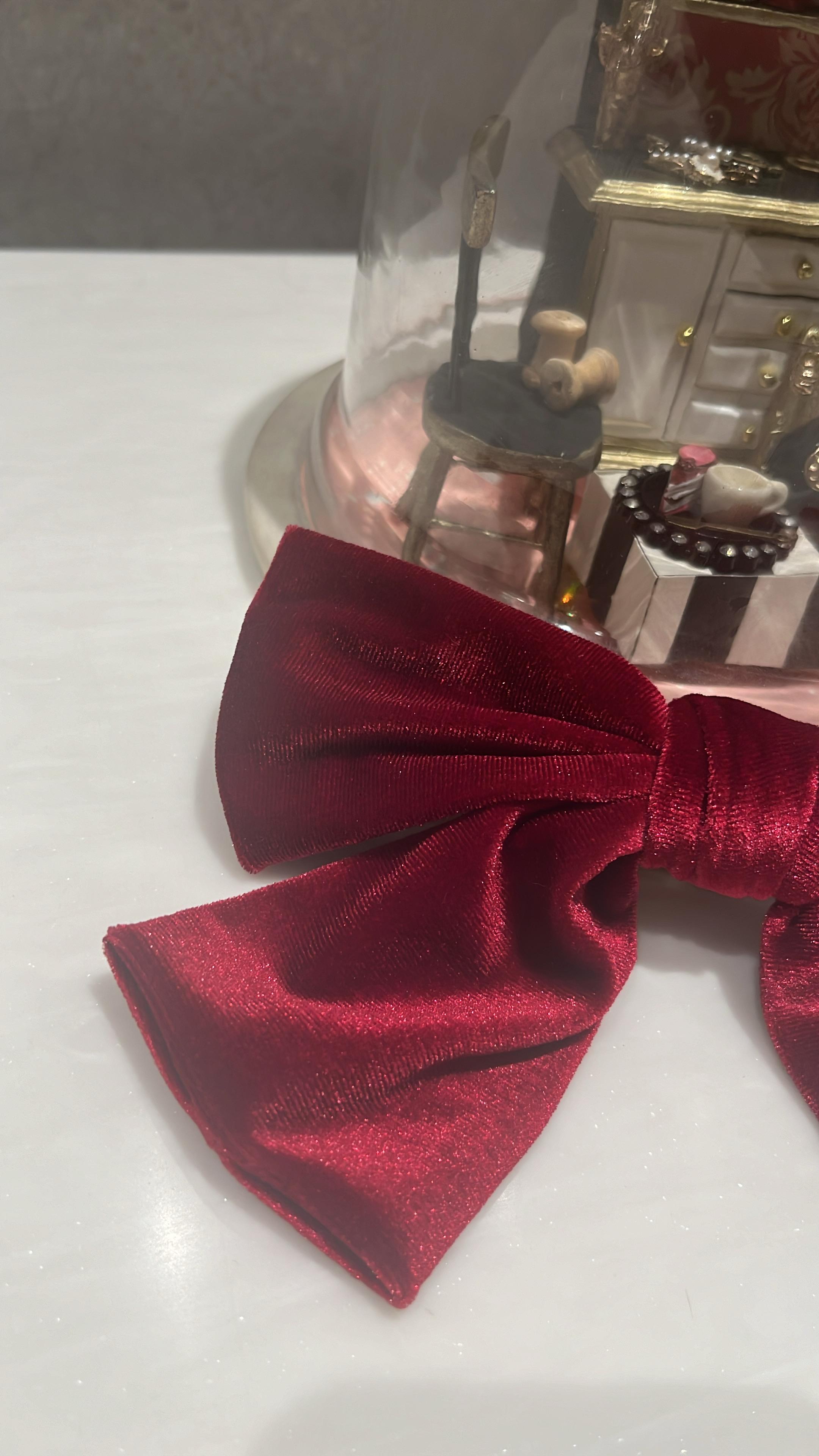 Maroon Velvet Hair Bow