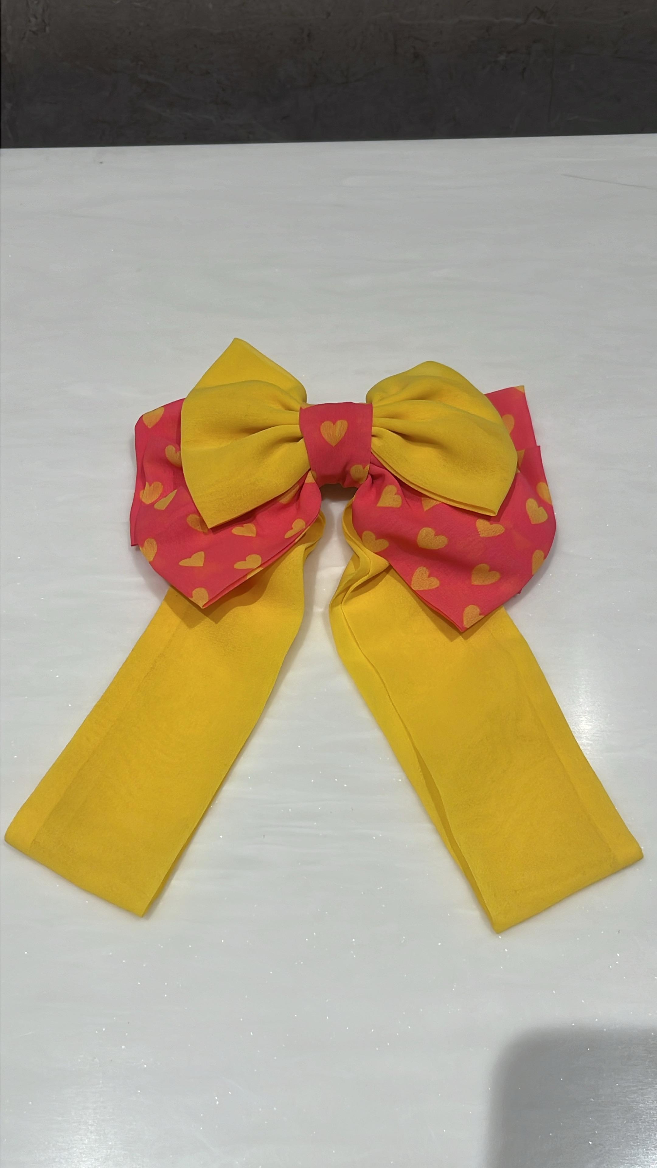 Sweetheart Yellow Hair Bow