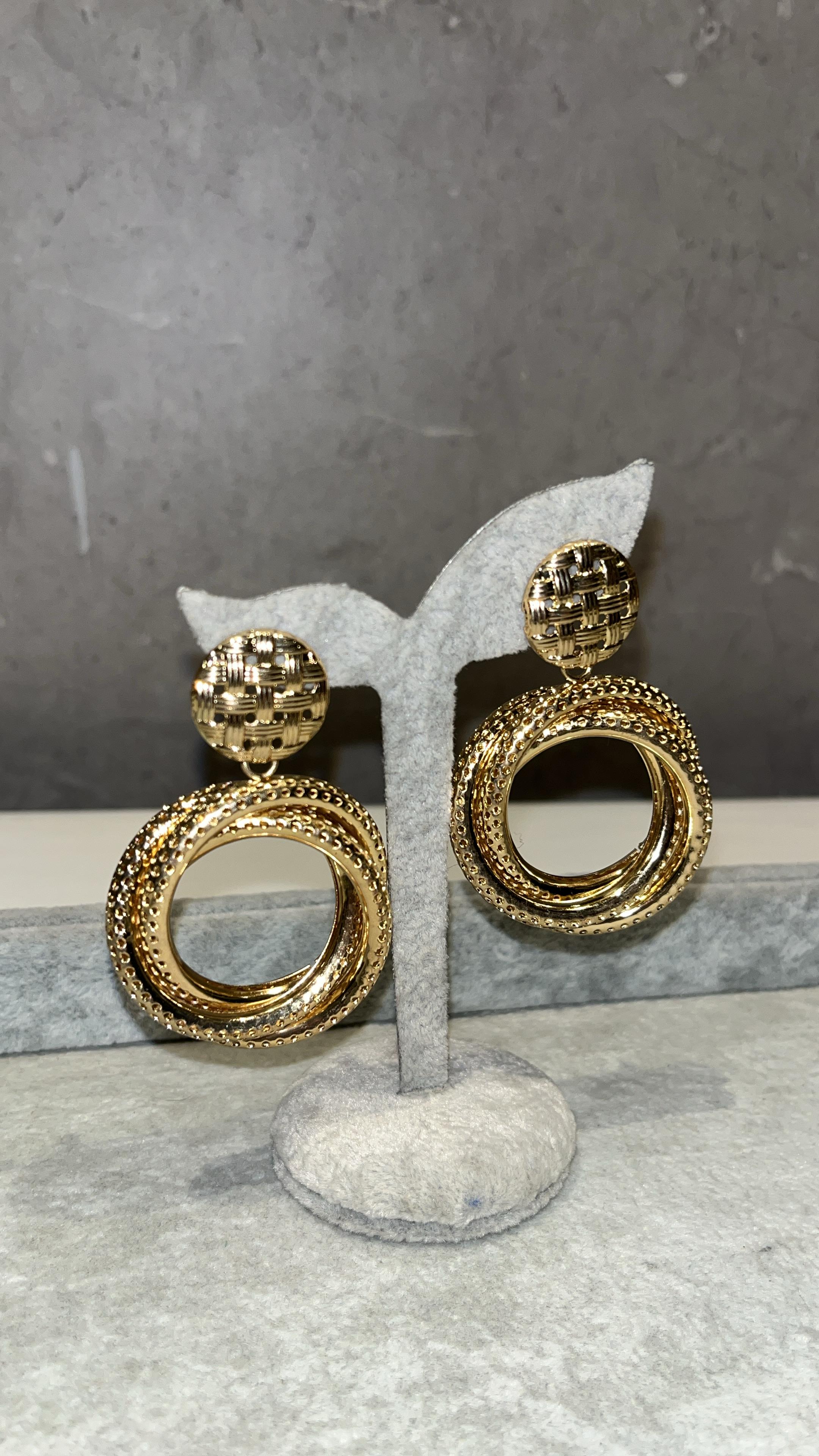 Ring Basket Gold Earrings