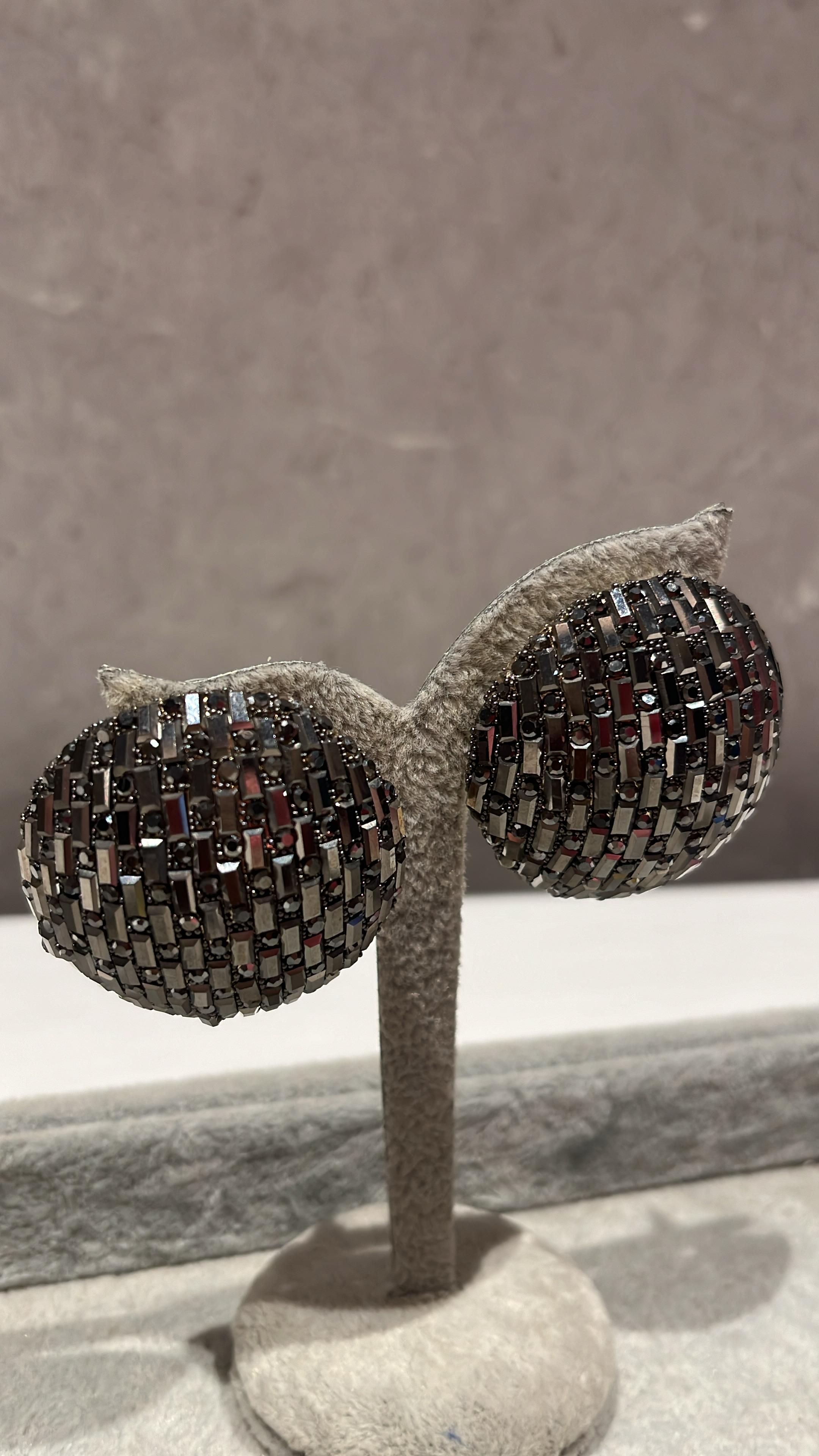 Midnight Bling Stud Earring