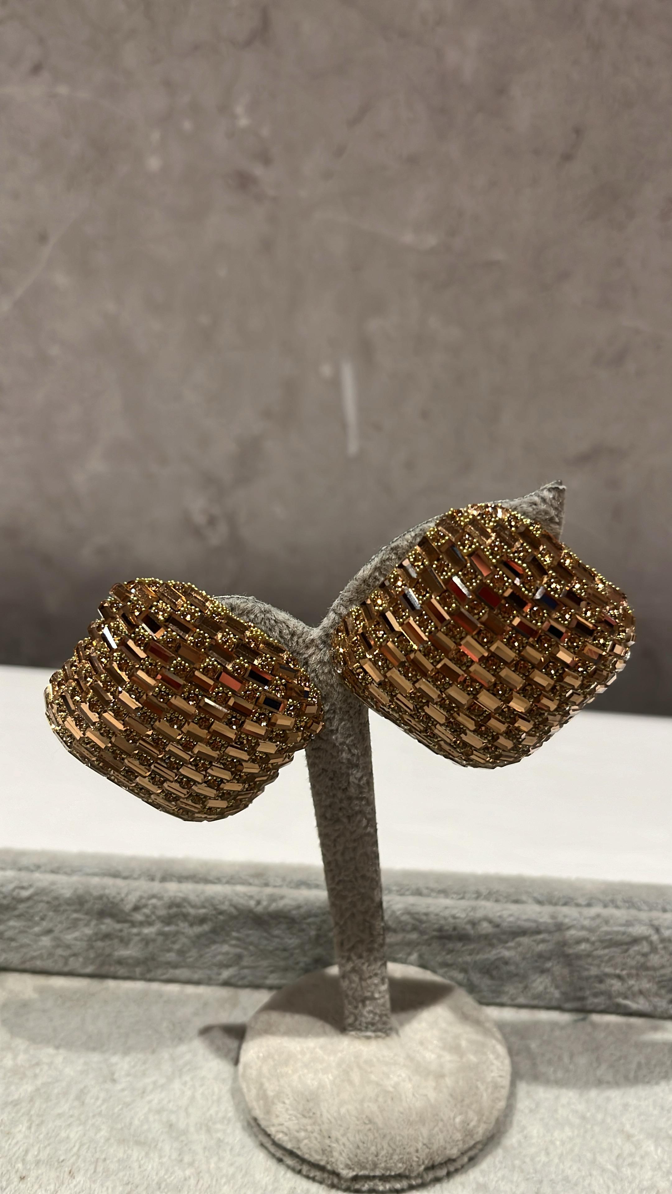 Golden Gleam Square Stud Earrings