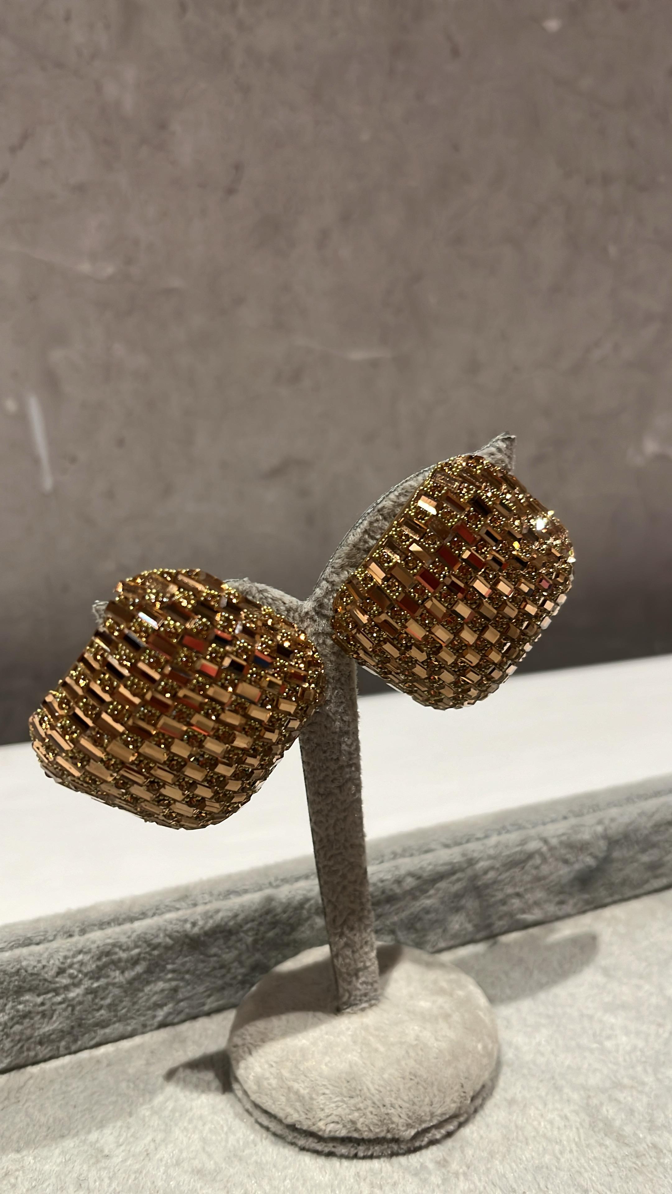 Golden Gleam Square Stud Earrings