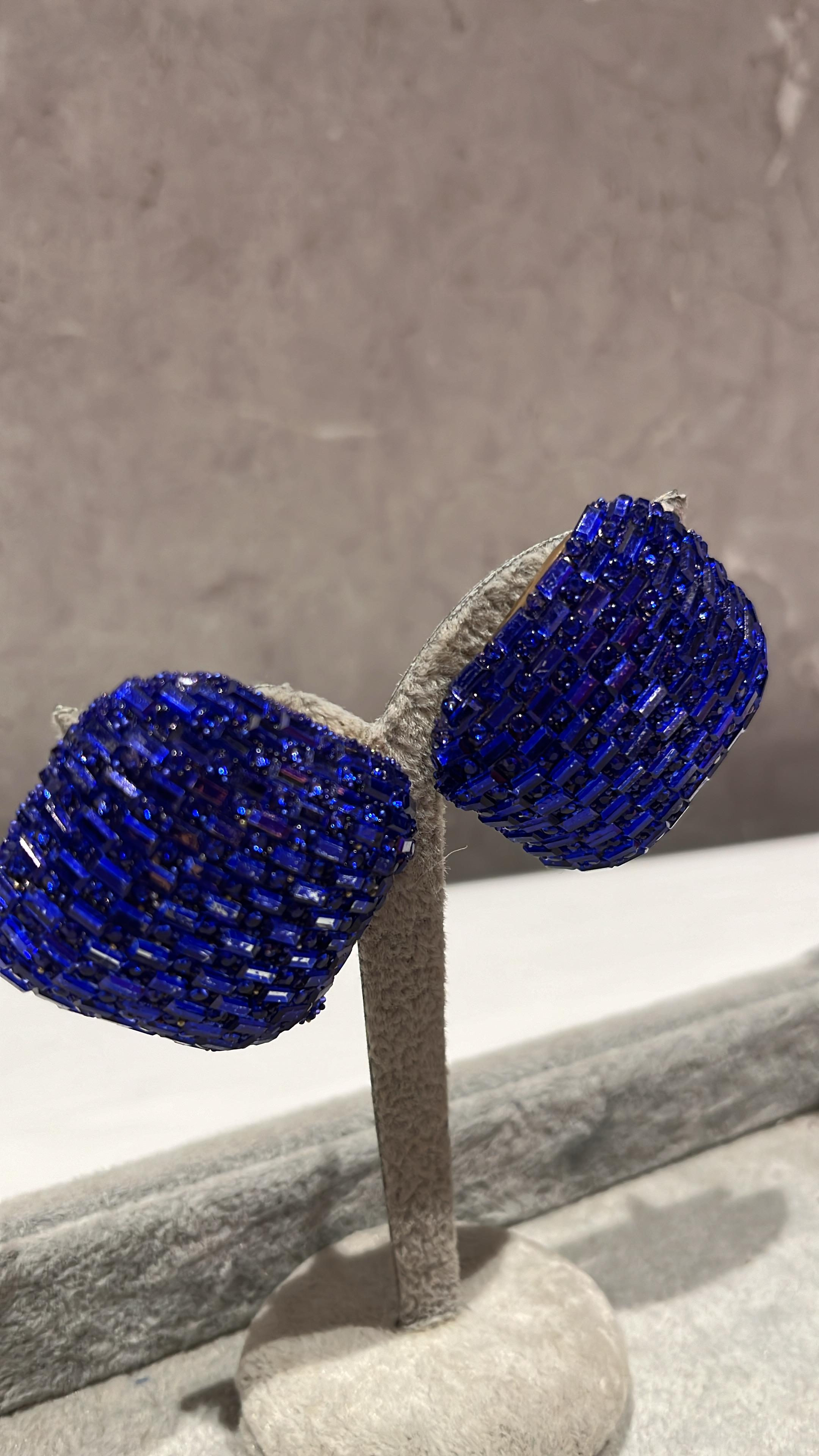 Royal Blue Square Stud Earrings